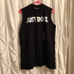 Holographic Nike mock neck top